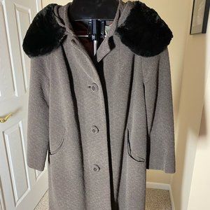 Vintage Len Artel wool coat with mink collar and trim